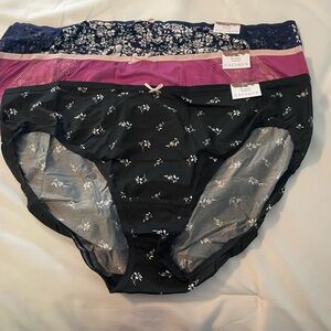 Cacique Women's Panties Set in Black, Pink, and Blue